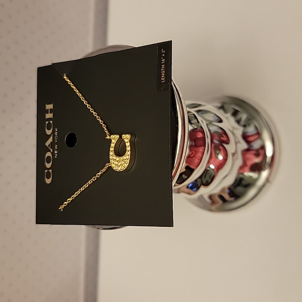 COACH Pave Signature ‘C’ Necklace - Gold